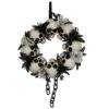 Northlight Skulls And Chains With Roses Halloween Wreath - 15" - Unlit Gray -Northlight 1153422313890112160