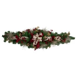 Northlight 52" Berries And Bows Artificial Christmas Swag - Unlit Green