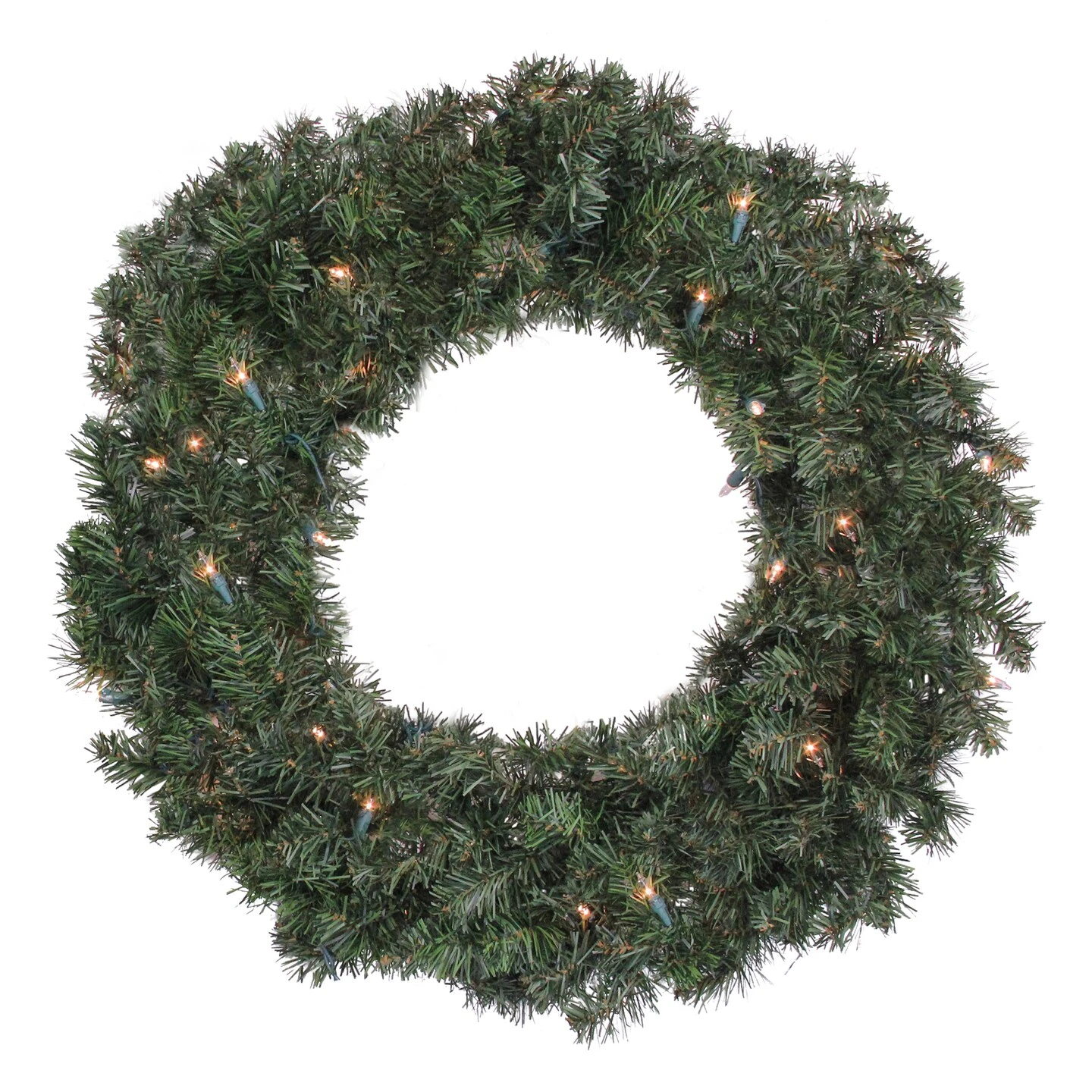 Northlight Pre-Lit Canadian Pine Artificial Christmas Wreath - 24" - Clear Lights Green 8 Northlight Pre-Lit Canadian Pine Artificial Christmas Wreath - 24" - Clear Lights Green - Image 6