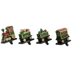 Northlight Set Of 4 Merry Christmas Train Stocking Holders 5" Red 10 Northlight Set Of 4 Merry Christmas Train Stocking Holders 5" Red -Northlight 1153422314502480544