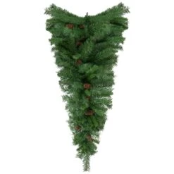 Northlight 42" Black River Pine Artificial Christmas Teardrop Swag With Pine Cones, Unlit Green