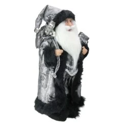 Northlight Standing Santa Claus Christmas Figure With Sack - 16" - Silver And Black 9 Northlight Standing Santa Claus Christmas Figure With Sack - 16" - Silver And Black -Northlight 1153422314878395040