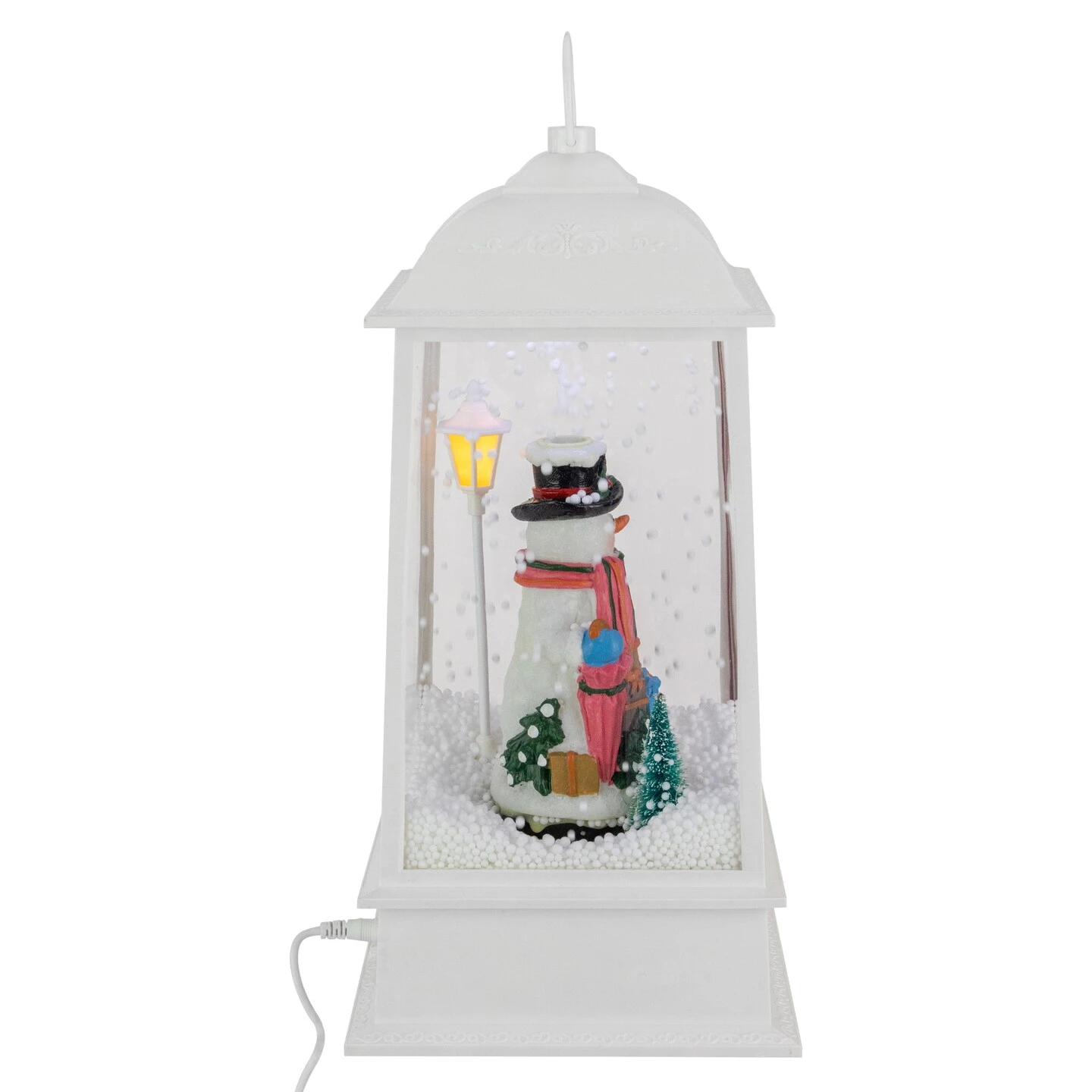 Northlight LED Lighted Musical Snowing Snowman Christmas Lantern - 13.5" White 7 Northlight LED Lighted Musical Snowing Snowman Christmas Lantern - 13.5" White - Image 5