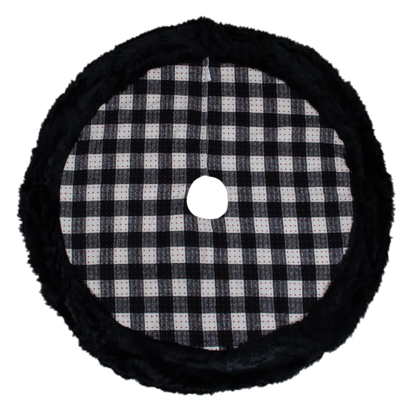 Northlight Buffalo Plaid Christmas Tree Skirt - 48" - Black And White 5 Northlight Buffalo Plaid Christmas Tree Skirt - 48" - Black And White - Image 3
