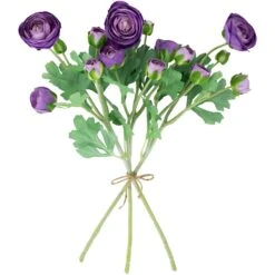 Northlight Real Touch™ Purple Ranunculus Artificial Floral Sprays, Set Of 6 - 21" -Northlight 1153436443079492832