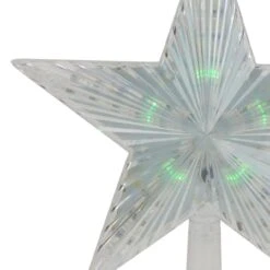 Northlight Lighted Flashing Crystal Star Christmas Tree Topper - 9" - Multicolor LED Lights Clear -Northlight 1153436443175109856