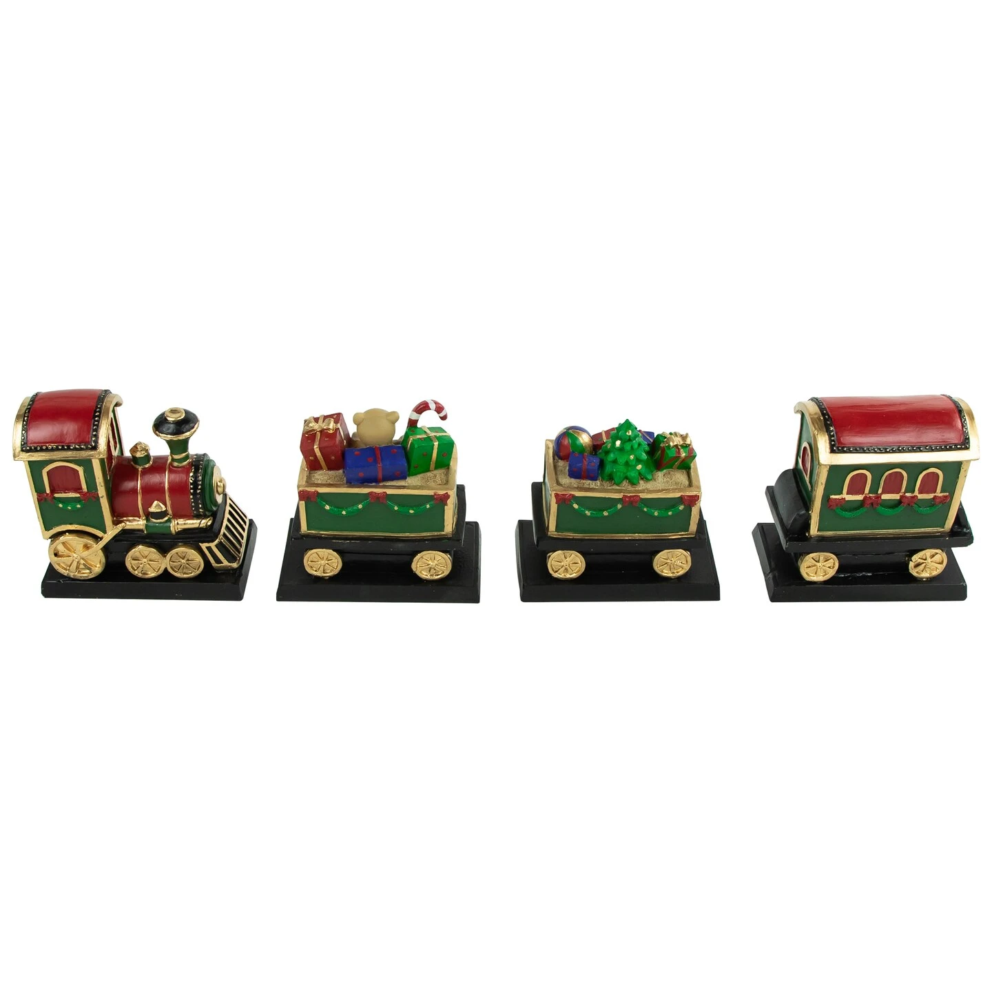 Northlight Set Of 4 Merry Christmas Train Stocking Holders 5" Red 7 Northlight Set Of 4 Merry Christmas Train Stocking Holders 5" Red - Image 5
