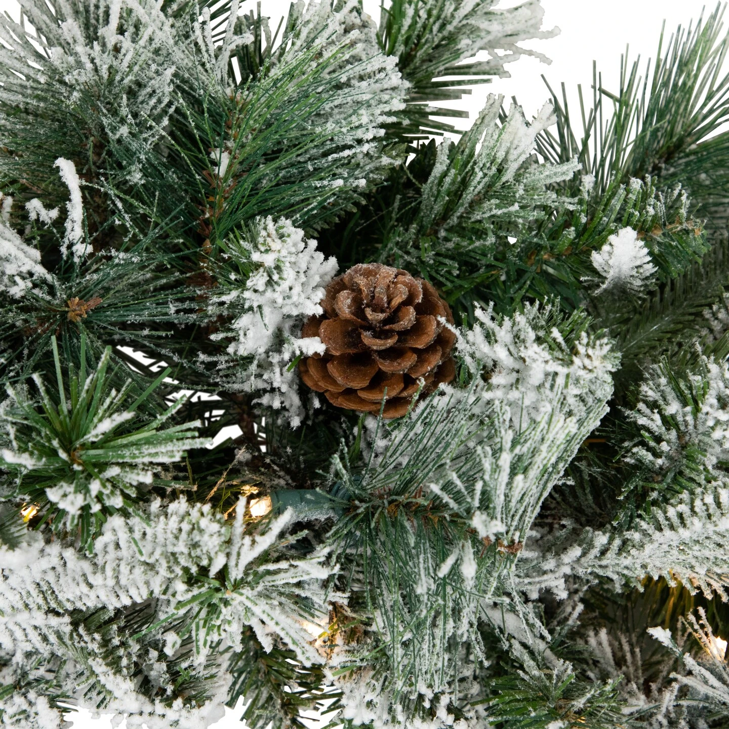 Northlight Real Touch™️ Pre-Lit Flocked Rosemary Emerald Angel Pine Artificial Christmas Wreath - 30" - Clear LED Lights Green 8 Northlight Real Touch™️ Pre-Lit Flocked Rosemary Emerald Angel Pine Artificial Christmas Wreath - 30" - Clear LED Lights Green - Image 6