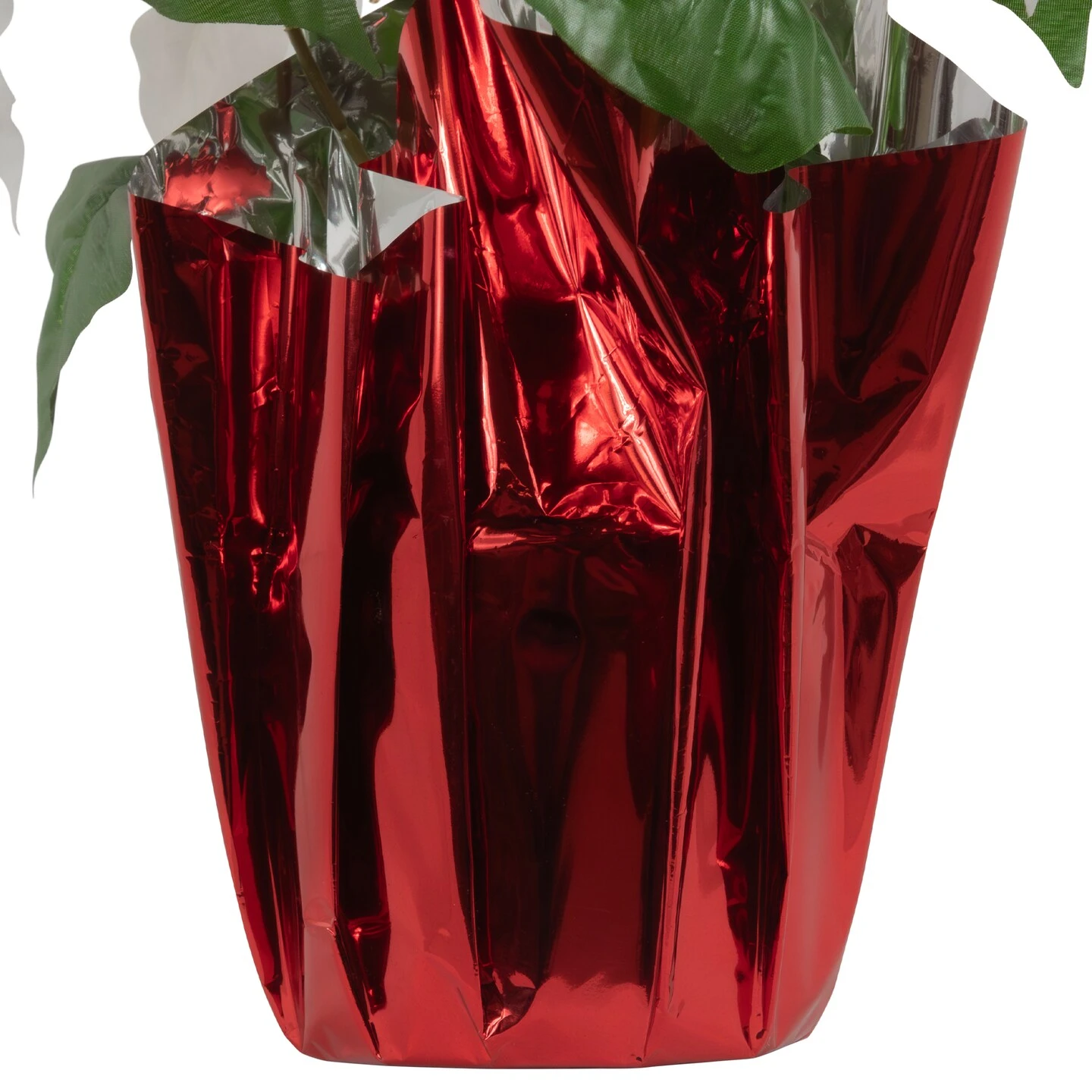 Northlight Artificial Christmas Poinsettia With Wrapped Base - 14.5" - White And Red 8 Northlight Artificial Christmas Poinsettia With Wrapped Base - 14.5" - White And Red - Image 6