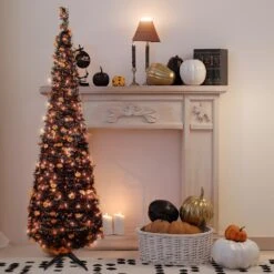 Northlight Pre-Lit Pop Up Jack O' Lantern Artificial Halloween Tree - 6' - Orange Lights Green