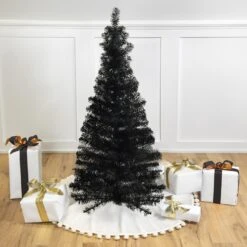 Northlight Slim Tinsel Artificial Halloween Tree - 4' - Black - Unlit 13 Northlight Slim Tinsel Artificial Halloween Tree - 4' - Black - Unlit -Northlight 117500638421680