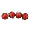 Northlight Glittered Pine Needle Glass Christmas Ball Ornaments - 3" (75mm) - Red - 4ct 2 Northlight Glittered Pine Needle Glass Christmas Ball Ornaments - 3" (75mm) - Red - 4ct -Northlight 11969172874080