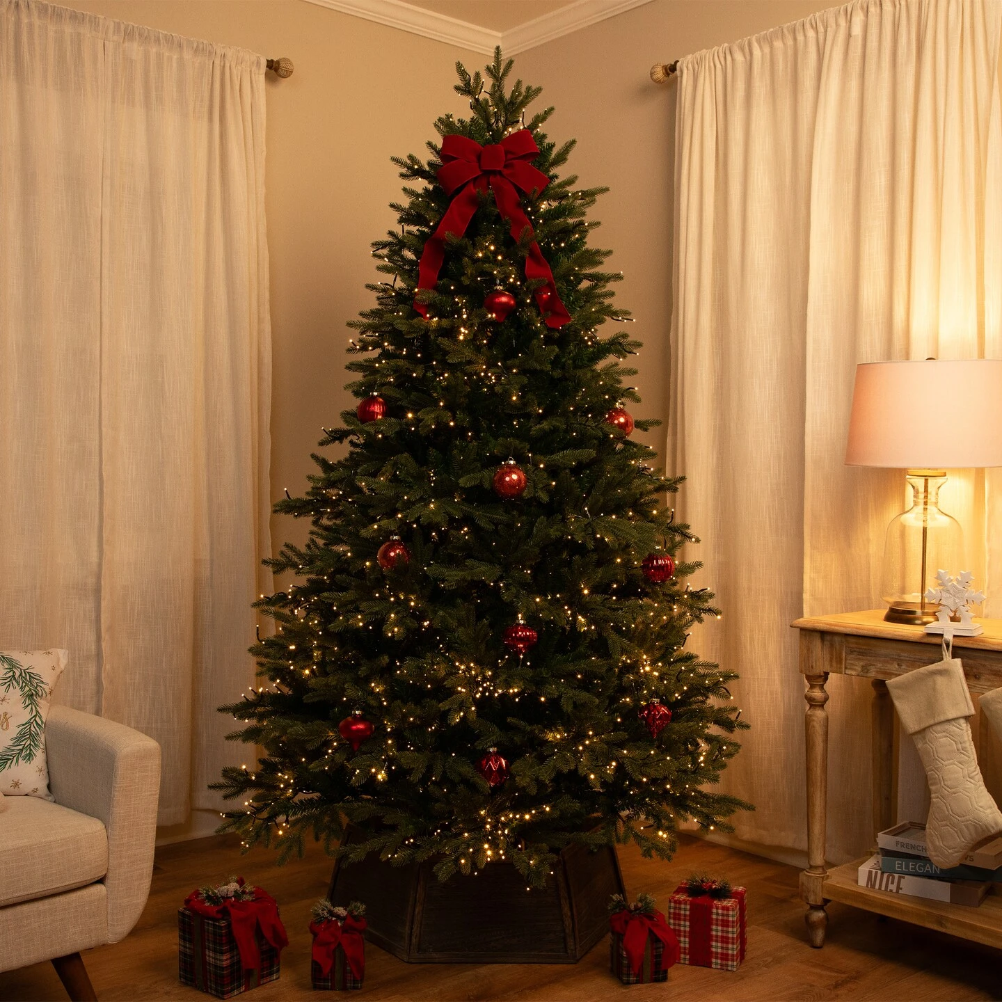 Northlight Real Touch™ Pre-Lit Grande Balsam Fir Artificial Christmas Tree - 7.5' Dual Color LED Green 8 Northlight Real Touch™ Pre-Lit Grande Balsam Fir Artificial Christmas Tree - 7.5' Dual Color LED Green - Image 6