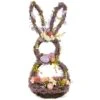 Northlight Floral Grapevine Bunny Shaped Easter Basket Decoration - 21" Purple