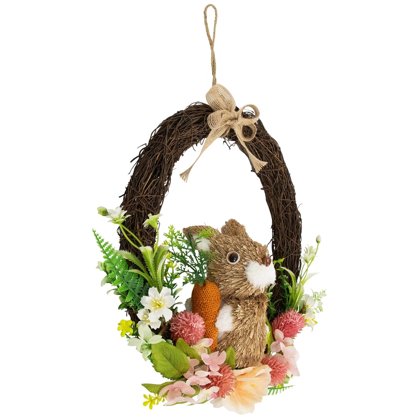 Northlight Floral Grapevine Spring Easter Wreath With Rabbit - 12" Pink 9 Northlight Floral Grapevine Spring Easter Wreath With Rabbit - 12" Pink - Image 7