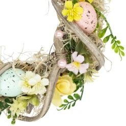 Northlight Flowers And Speckled Eggs Artificial Easter Wreath - 12" Brown -Northlight 131721513973776