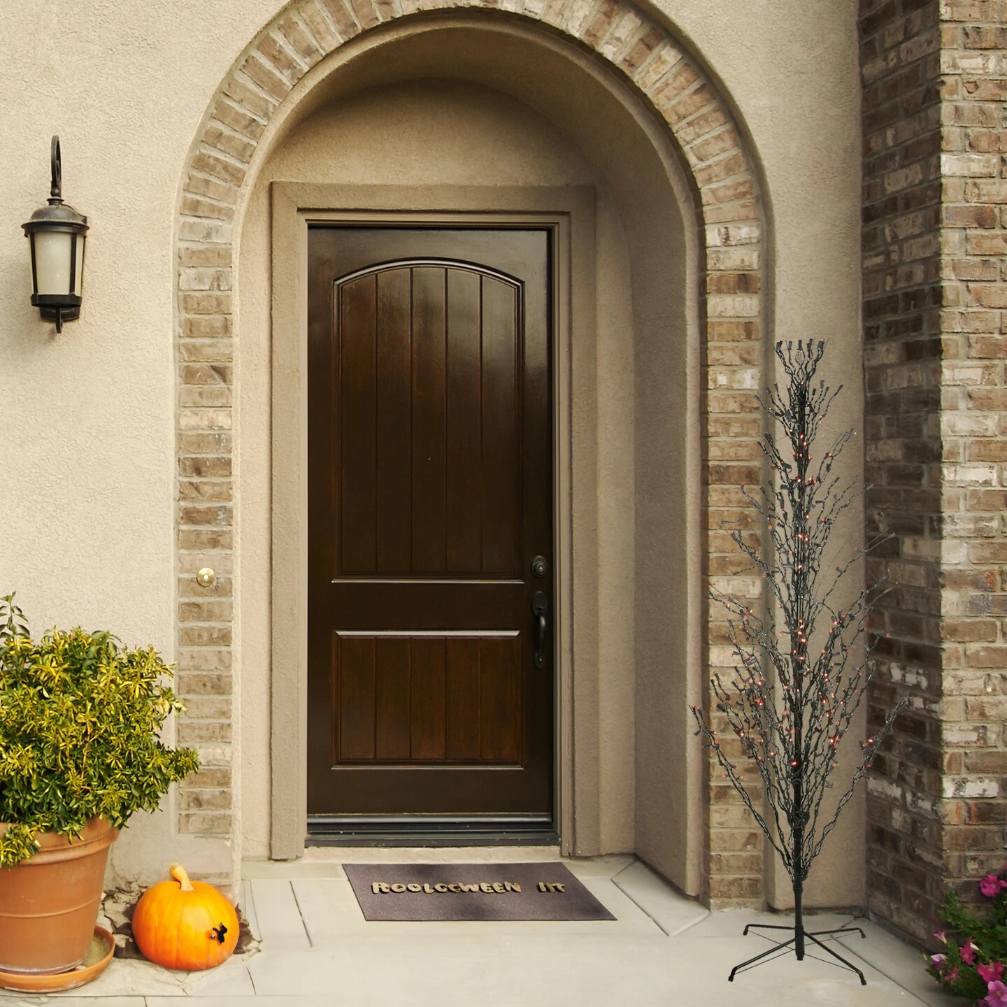 Northlight Pre-Lit Cascade Outdoor Halloween Twig Tree - 4' - Black - Orange Lights 7 Northlight Pre-Lit Cascade Outdoor Halloween Twig Tree - 4' - Black - Orange Lights - Image 5