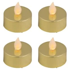 Northlight LED Lighted Flameless Flickering Tea Light Candles - Metallic Gold - Set Of 4 14 Northlight LED Lighted Flameless Flickering Tea Light Candles - Metallic Gold - Set Of 4 -Northlight 134337956667344