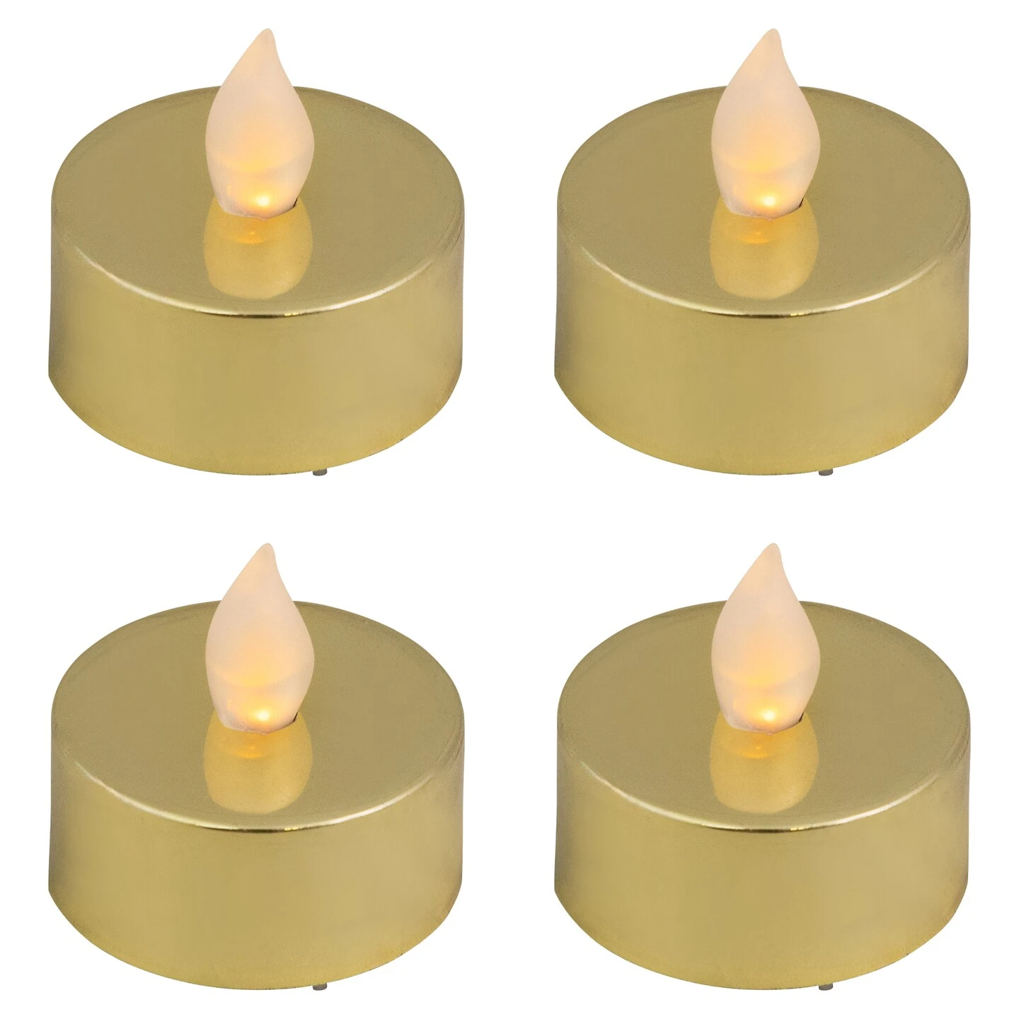 Northlight LED Lighted Flameless Flickering Tea Light Candles - Metallic Gold - Set Of 4 7 Northlight LED Lighted Flameless Flickering Tea Light Candles - Metallic Gold - Set Of 4 - Image 5