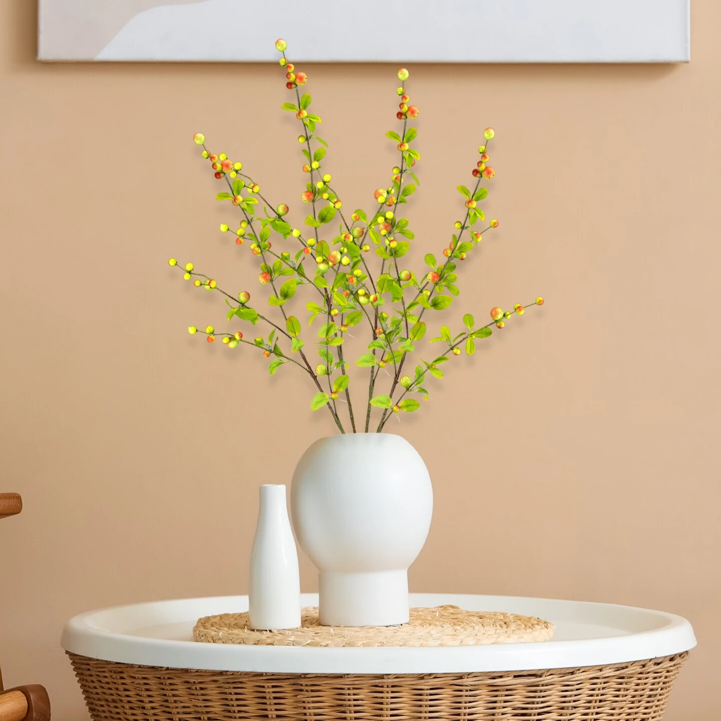 Northlight Berry Branch Artificial Sprays - 34" - Green And Brown - Set Of 6 4 Northlight Berry Branch Artificial Sprays - 34" - Green And Brown - Set Of 6 - Image 2