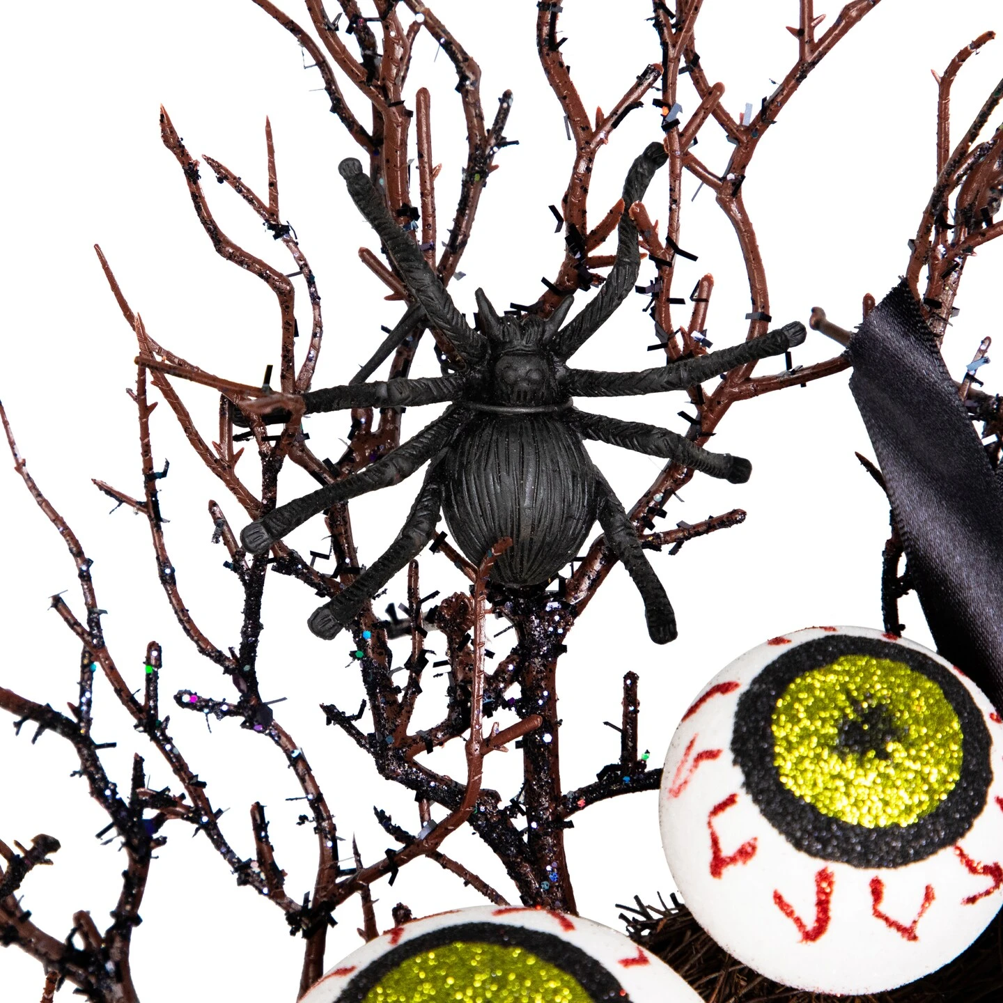 Northlight Eyeballs And Spiders Halloween Twig Wreath - 24" - Unlit Black 8 Northlight Eyeballs And Spiders Halloween Twig Wreath - 24" - Unlit Black - Image 6