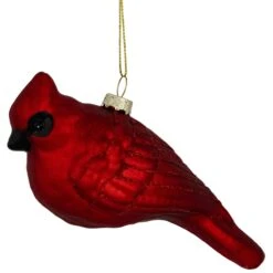Northlight Glittered Cardinal Hanging Glass Christmas Ornament - 5.5" - Dark Red -Northlight 141493948024288