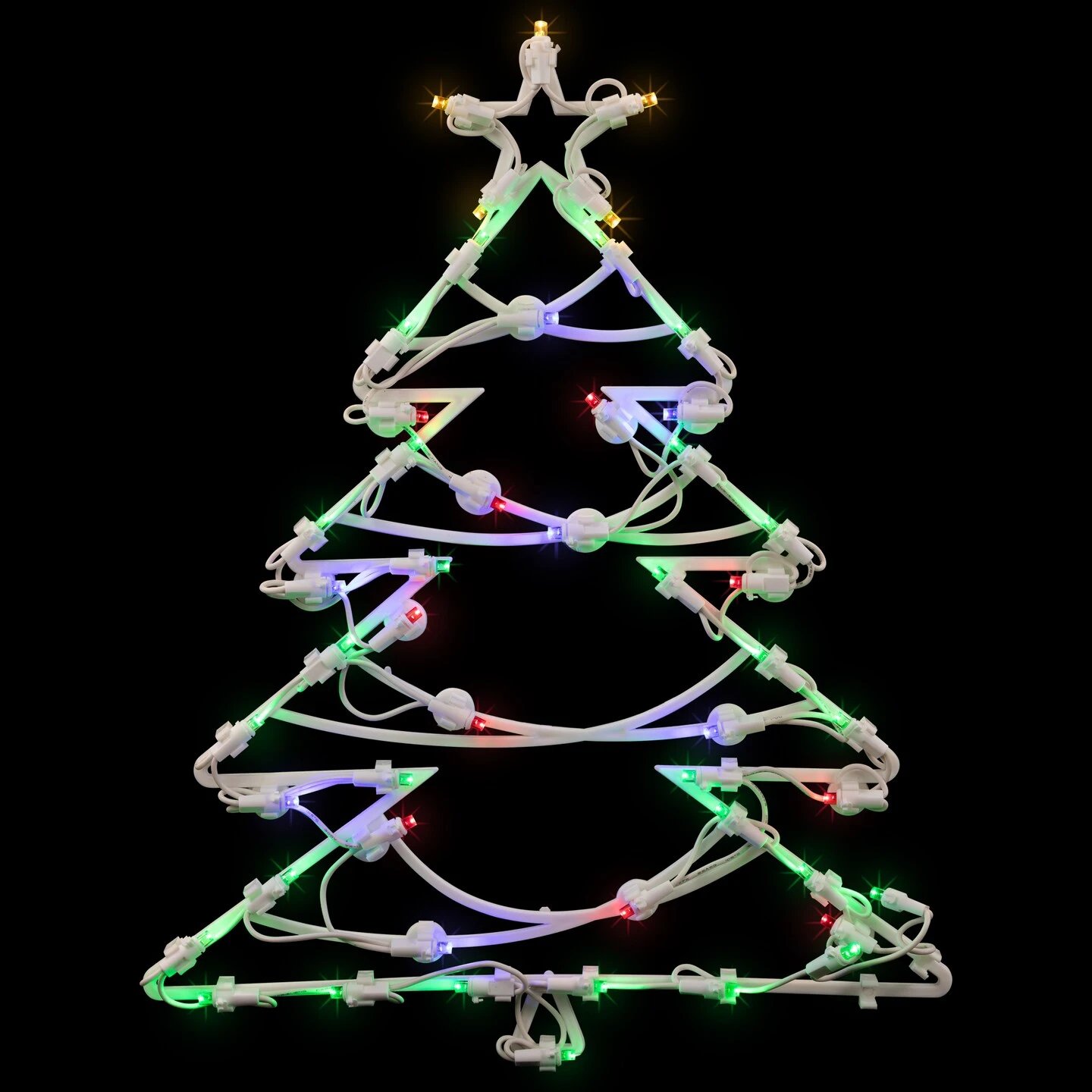Northlight LED Lighted Christmas Tree Window Silhouette Decoration - 16" - Multicolor Lights White 3 Northlight LED Lighted Christmas Tree Window Silhouette Decoration - 16" - Multicolor Lights White