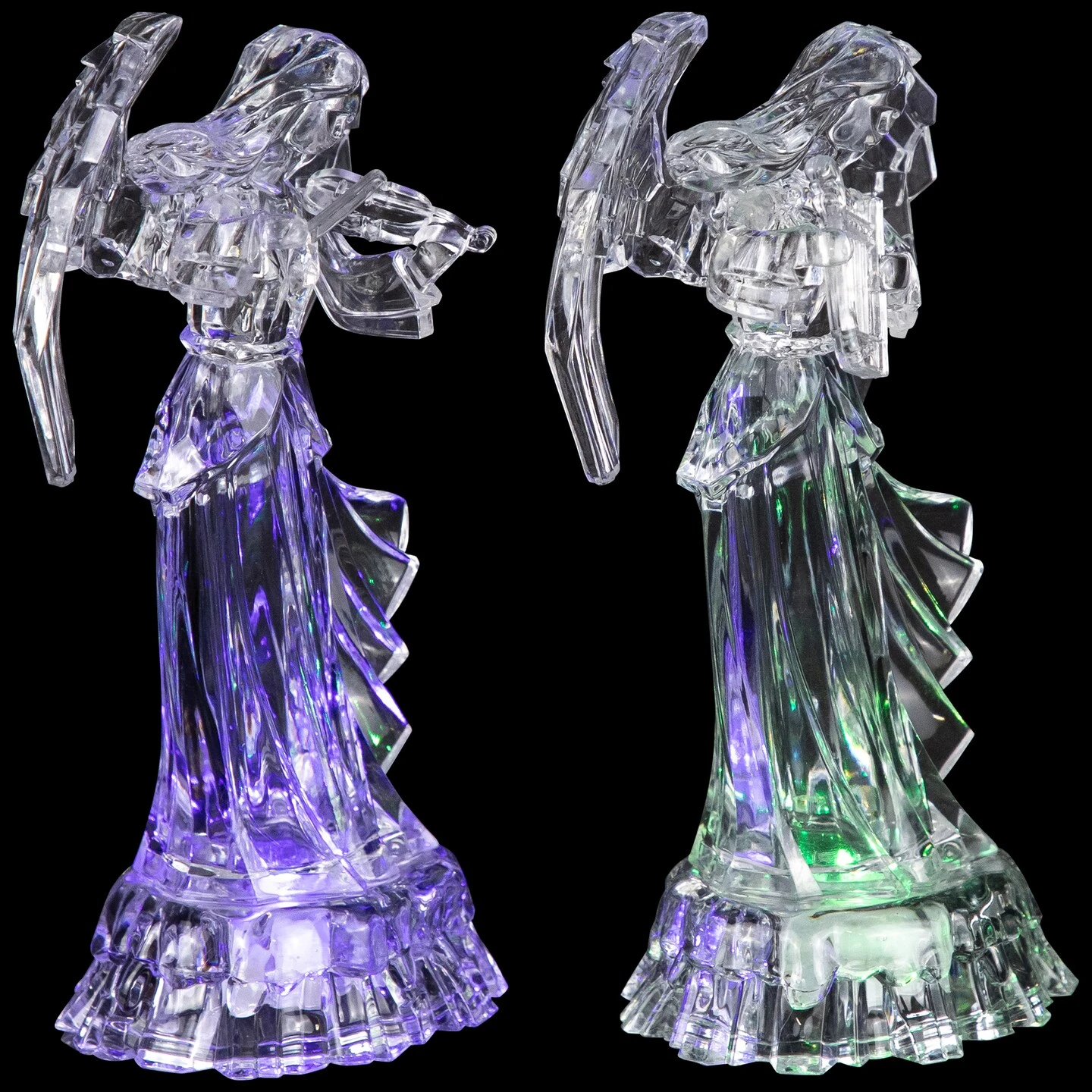 Northlight LED Lighted Color Changing Angel Acrylic Christmas Decorations - 9" - Set Of 2 Clear 9 Northlight LED Lighted Color Changing Angel Acrylic Christmas Decorations - 9" - Set Of 2 Clear - Image 7