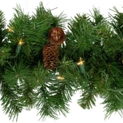Northlight Pre-Lit Dakota Red Pine Artificial Christmas Garland - 9' X 12" - Clear AlwaysLit Lights Green 13 Northlight Pre-Lit Dakota Red Pine Artificial Christmas Garland - 9' X 12" - Clear AlwaysLit Lights Green -Northlight 141495122549984