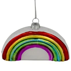 Northlight 4" Shiny Arched Rainbow Hanging Glass Christmas Ornament Multi -Northlight 141495533471200