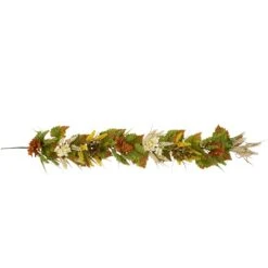 Northlight 5' X 10" Flowers With Wheat Artificial Fall Harvest Garland, Unlit Green 11 Northlight 5' X 10" Flowers With Wheat Artificial Fall Harvest Garland, Unlit Green -Northlight 142936863635984 1