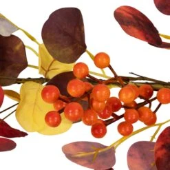 Northlight 5' X 8" Berries And Leaves Artificial Fall Harvest Garland, Unlit Red -Northlight 142936966792720