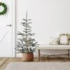 Northlight Real Touch™️ Pre-Lit Slim Flocked Nordmann Fir Artificial Christmas Tree - 4.5' - Warm Clear LED Lights Green 1 Northlight Real Touch™️ Pre-Lit Slim Flocked Nordmann Fir Artificial Christmas Tree - 4.5' - Warm Clear LED Lights Green -Northlight 144968513690704