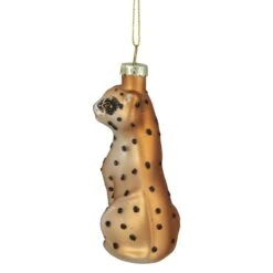 Northlight Standing Leopard Glass Christmas Ornament - 4" - Black And Orange -Northlight 146226540332256
