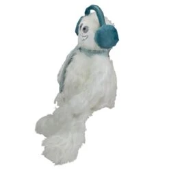 Northlight Plush Sitting Yeti With Earmuffs Christmas Figure - 18" - White And Blue -Northlight 146226761778400