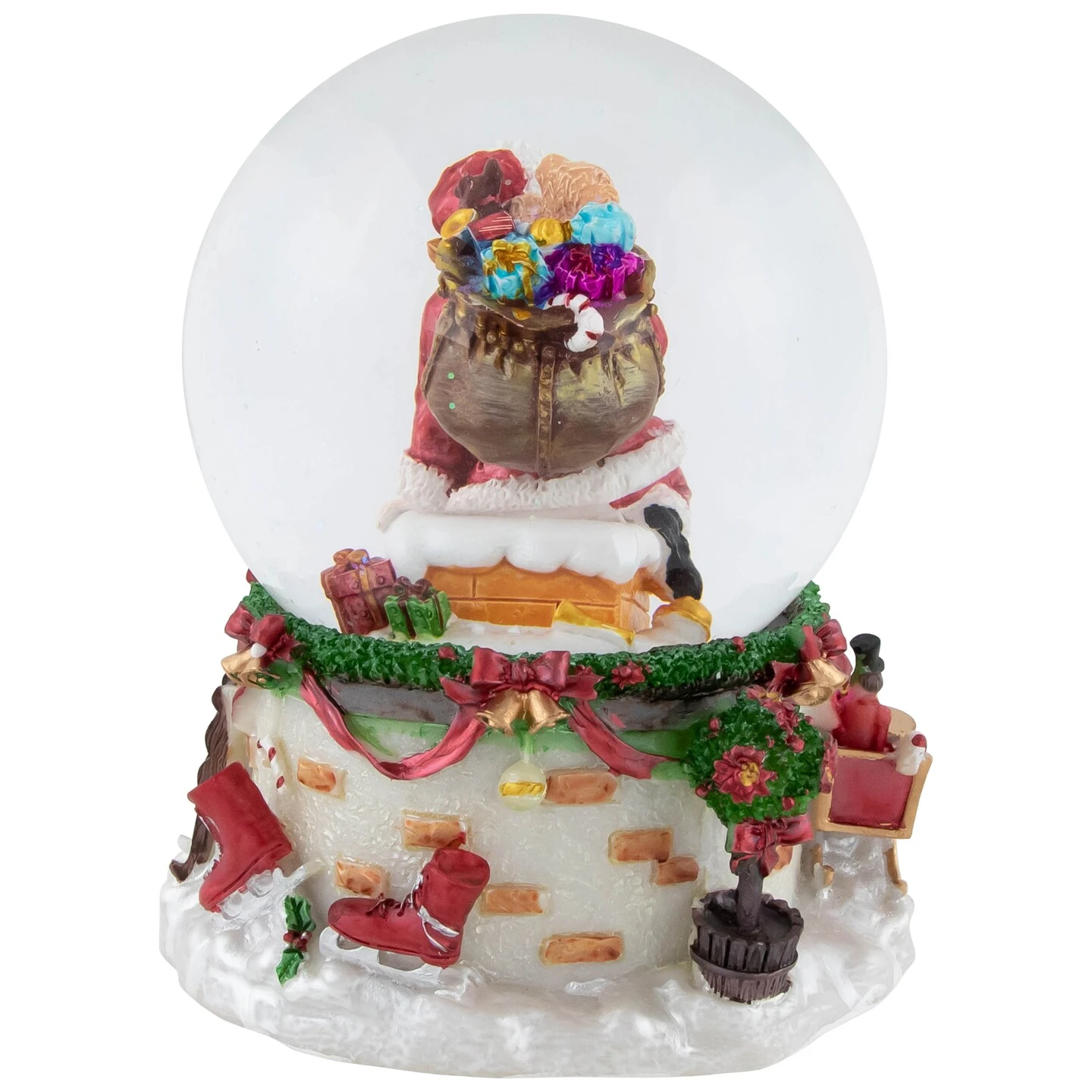 Northlight Santa Claus In Chimney Musical Christmas Snow Globe - 7" Red 8 Northlight Santa Claus In Chimney Musical Christmas Snow Globe - 7" Red - Image 6