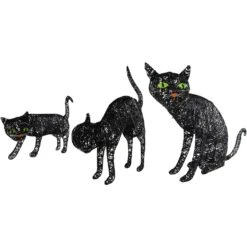 Northlight LED Lighted Black Cat Family Outdoor Halloween Decorations - 27.5" - Set Of 3 16 Northlight LED Lighted Black Cat Family Outdoor Halloween Decorations - 27.5" - Set Of 3 -Northlight 146227416941792