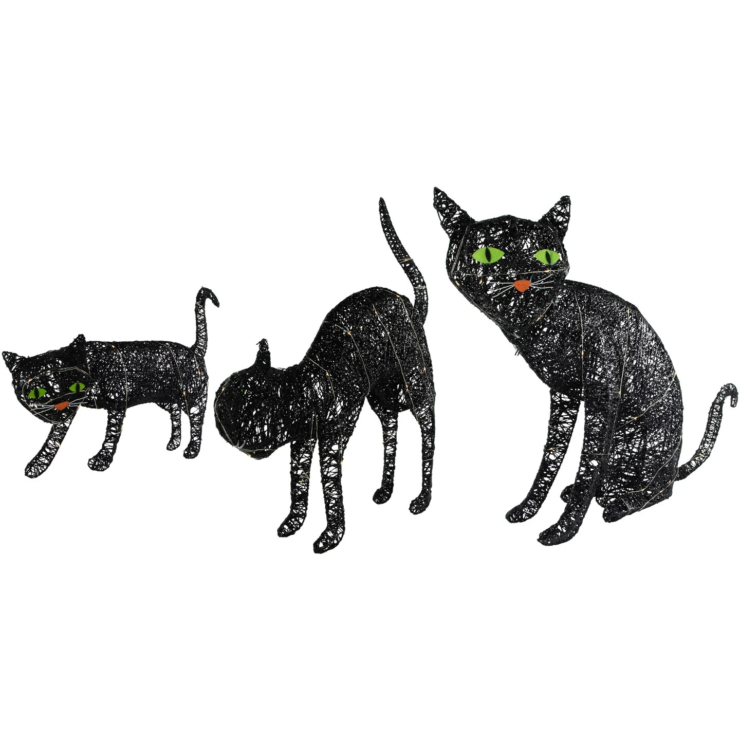 Northlight LED Lighted Black Cat Family Outdoor Halloween Decorations - 27.5" - Set Of 3 9 Northlight LED Lighted Black Cat Family Outdoor Halloween Decorations - 27.5" - Set Of 3 - Image 7