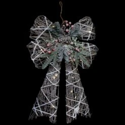 Northlight 23" LED Lighted Frosted Rattan Christmas Bow Decoration Brown 16 Northlight 23" LED Lighted Frosted Rattan Christmas Bow Decoration Brown -Northlight 146227484050656