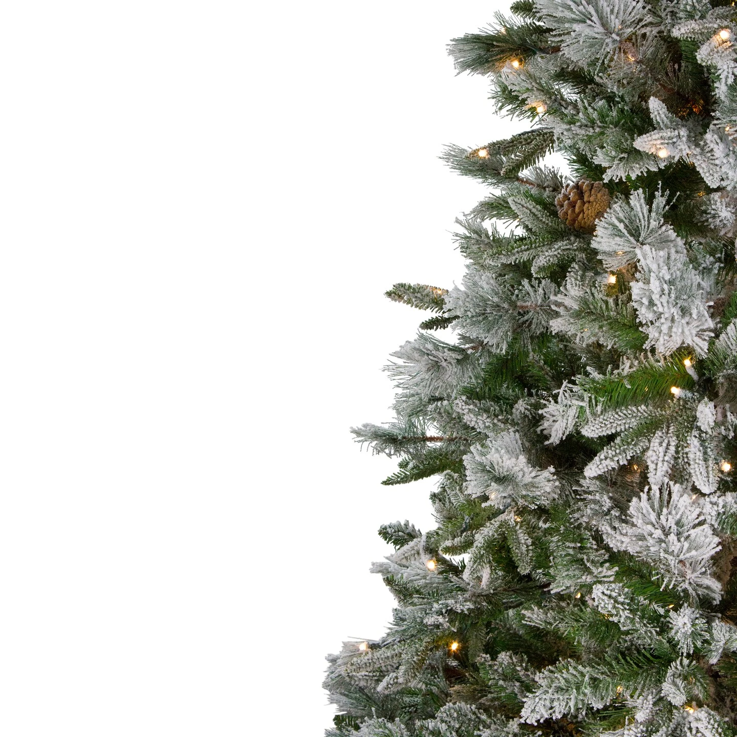 Northlight Real Touch™️ Pre-Lit Full Flocked Rosemary Emerald Angel Pine Artificial Christmas Tree - 6.5' - Clear LED Lights Green 8 Northlight Real Touch™️ Pre-Lit Full Flocked Rosemary Emerald Angel Pine Artificial Christmas Tree - 6.5' - Clear LED Lights Green - Image 6
