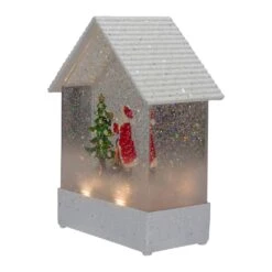 Northlight 8.25" White And Red House Shaped Christmas Snow Globe 12 Northlight 8.25" White And Red House Shaped Christmas Snow Globe -Northlight 146227550307552