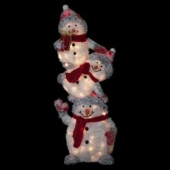 Northlight 42" Lighted Stacked Snowman Family Outdoor Christmas Decoraton White -Northlight 146227584713952