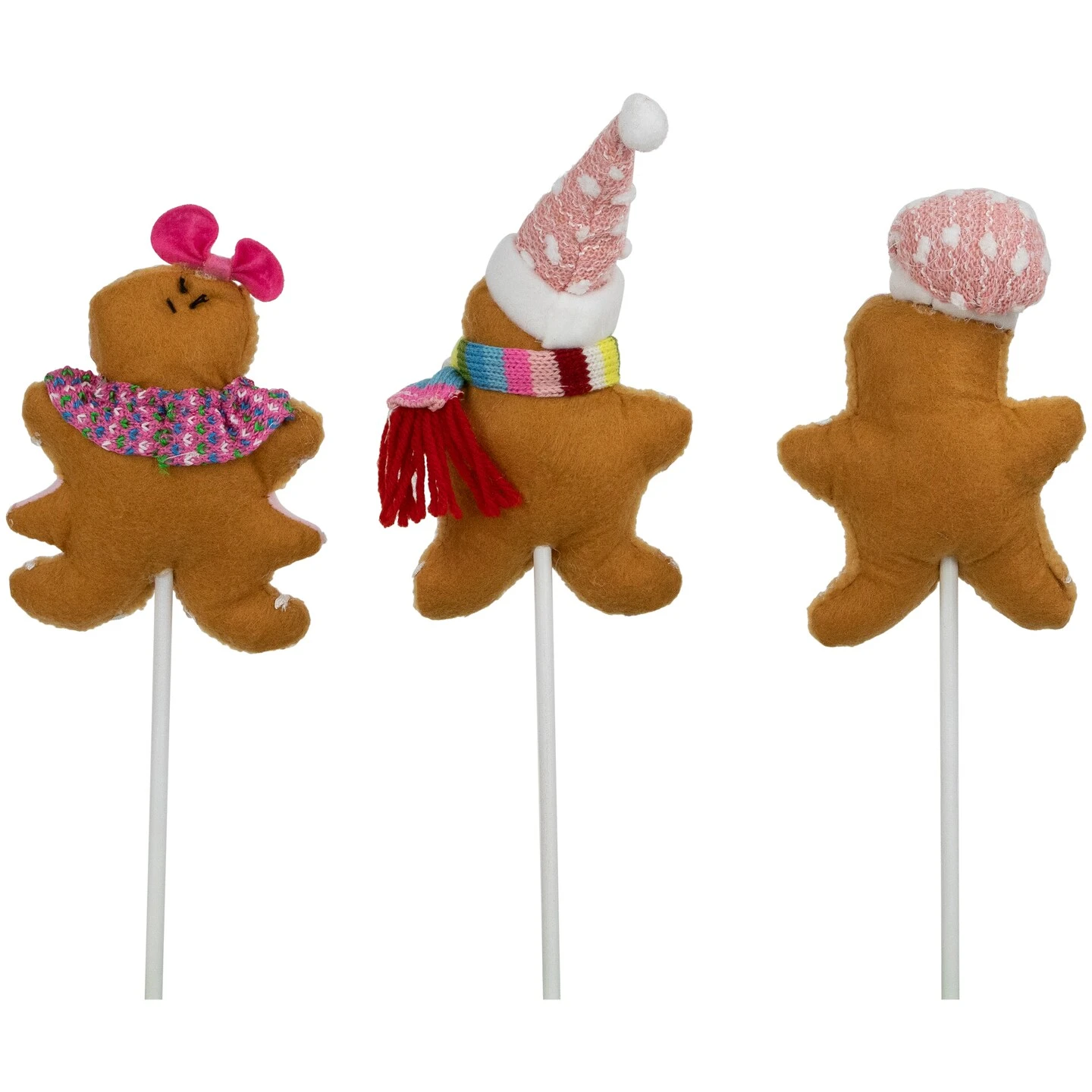 Northlight Plush Gingerbread Christmas Picks -10" - Set Of 3 Brown 8 Northlight Plush Gingerbread Christmas Picks -10" - Set Of 3 Brown - Image 6