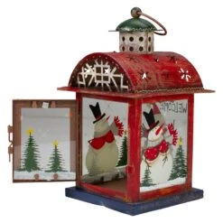 Northlight Red, White And Gray Snowman "WELCOME" Christmas Lantern 9.75" 12 Northlight Red, White And Gray Snowman "WELCOME" Christmas Lantern 9.75" -Northlight 146228098516192