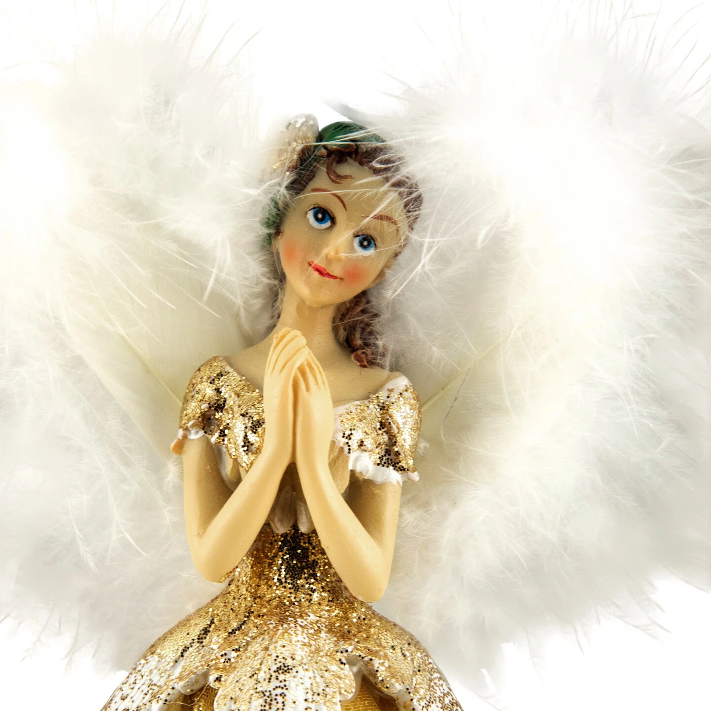 Northlight 10" Gold And White Angel Christmas Tree Topper, Unlit 6 Northlight 10" Gold And White Angel Christmas Tree Topper, Unlit - Image 4