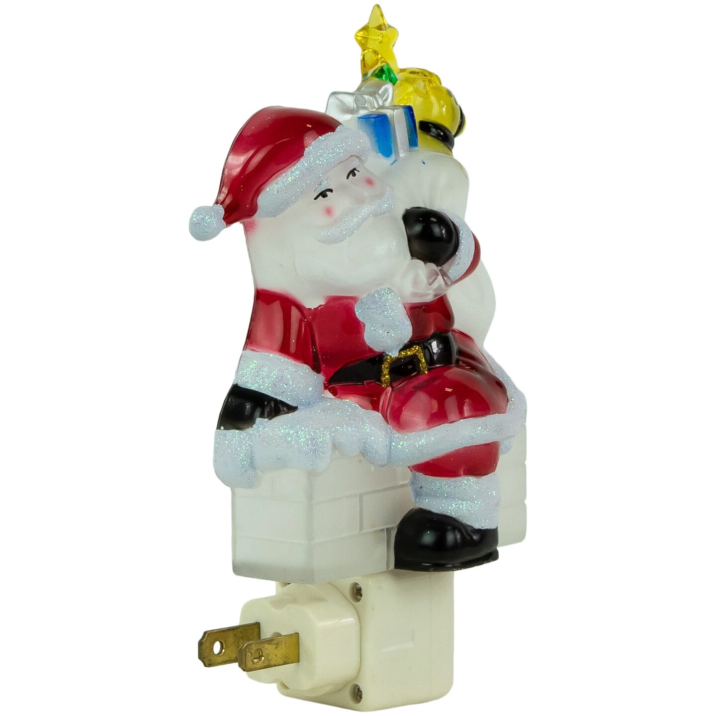 Northlight Santa In Chimney Frosted Christmas Night Light - 6.25" Red 7 Northlight Santa In Chimney Frosted Christmas Night Light - 6.25" Red - Image 5