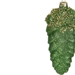 Northlight 5.5" Green And Gold Glitter Beaded Pine Cone Christmas Ornament -Northlight 146228473906400