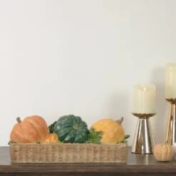 Northlight Faux Rattan Basket With Pumpkins Thanksgiving Decoration - 15" Orange 11 Northlight Faux Rattan Basket With Pumpkins Thanksgiving Decoration - 15" Orange -Northlight 152781026081760