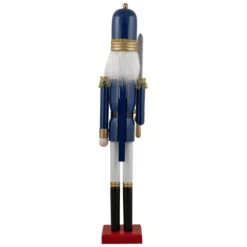 Northlight 48.25" Blue And White Christmas Nutcracker Soldier With Sword -Northlight 152781107870688