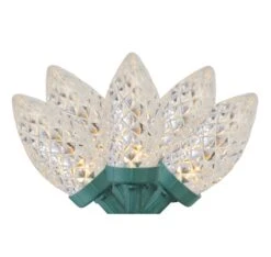 Northlight LED Faceted C7 Christmas Lights - Warm White - 66' Green Wire - 100ct Clear
